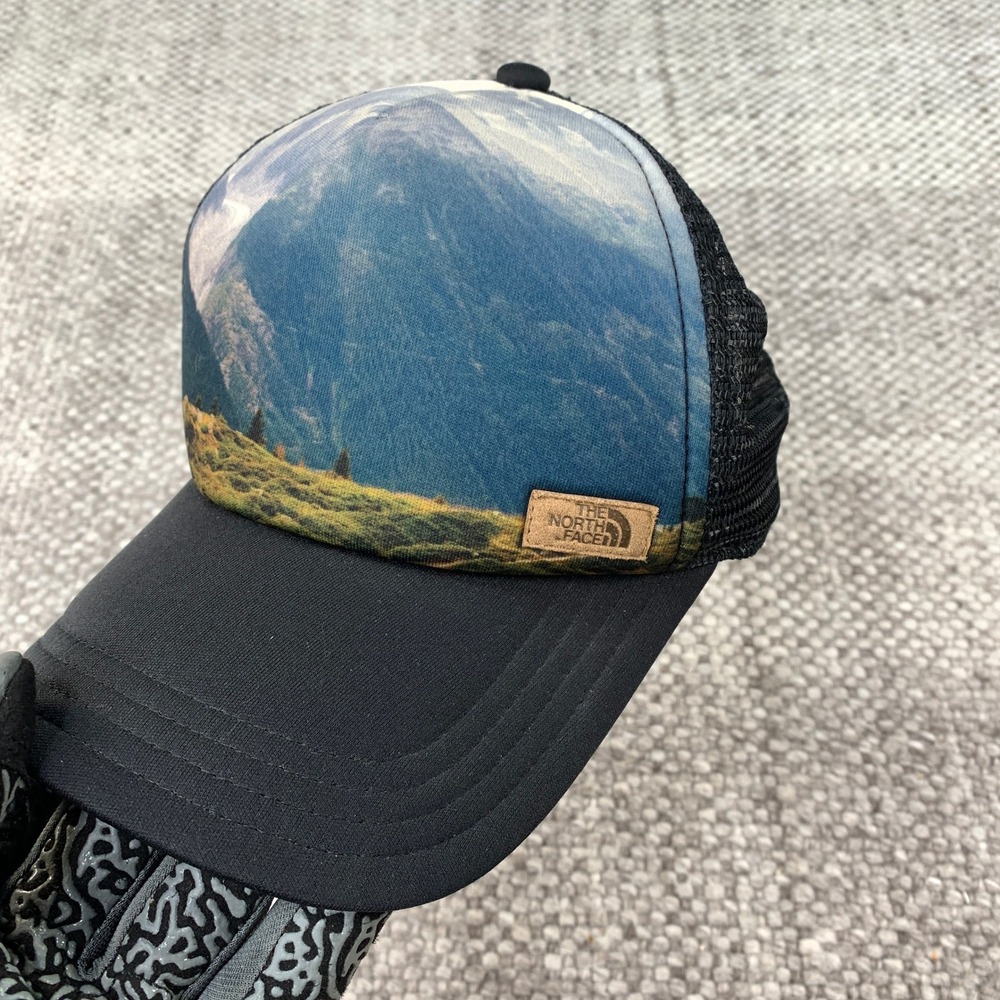 The North Face Trucker Hat Unisex One Size Black Mountain Landscape Snapback